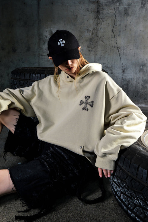 Flocked Printed Hoodie